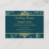 Carte De Visite Aqua profond et or (Dos)