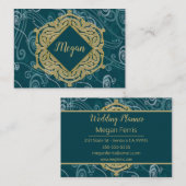 Carte De Visite Aqua profond et or (Devant / Derrière)
