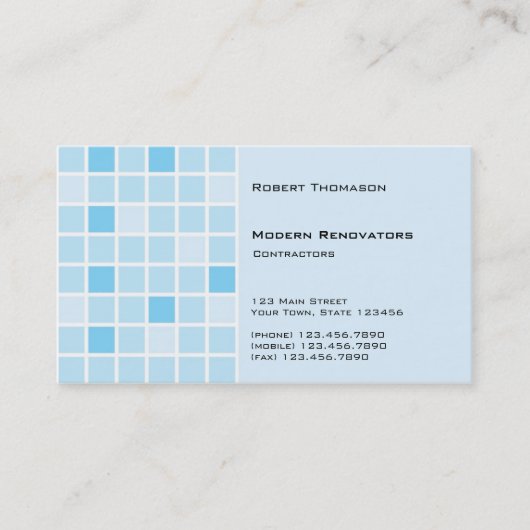 Carte de visite Aqua Tile (Devant)