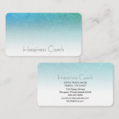 Carte De Visite *~* AQUA TURQUOISE BLUE White Gradient Parties sci (Devant / Derrière)