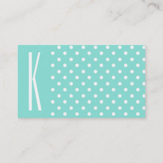 Carte De Visite Aqua Turquoise & Pois blancs