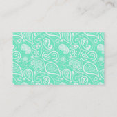 Carte De Visite Aquamarine Paisley; Tableau Noir Rétro (Dos)