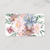 Carte De Visite Aquarcouleur moderne professionnel élégante fleurs (Dos)