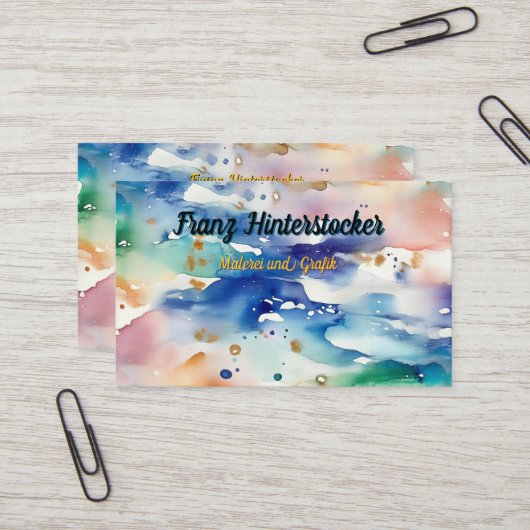 Carte De Visite Aquarell (Devant/Arrière en situation)
