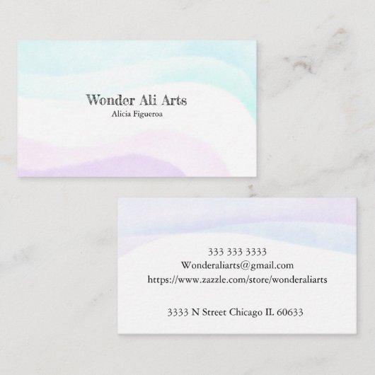 Carte De Visite Aquarelle (Devant / Derrière)