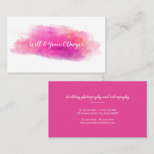 Carte De Visite Aquarelle (Devant / Derrière)