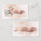 Carte De Visite Aquarelle à brosse à mélange floral (Devant / Derrière)