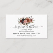 Carte De Visite Aquarelle à fleurs d'automne Rose (Dos)