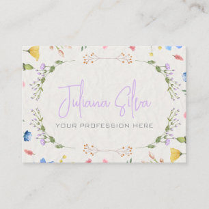 Carte De Visite Aquarelle à fleurs d'ivoire