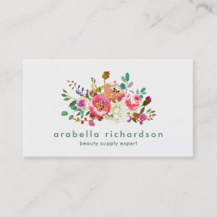Carte De Visite Aquarelle à la mode florale