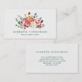 Carte De Visite Aquarelle à la mode florale (Devant / Derrière)