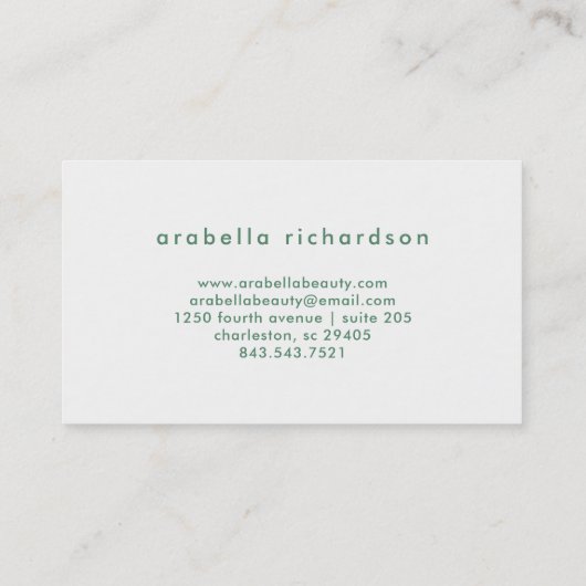 Carte De Visite Aquarelle à la mode florale (Dos)