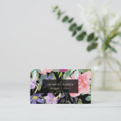 Carte De Visite Aquarelle | à la mode florale peinte à la main sur (Debout devant)