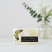 Carte De Visite *~* Aquarelle à papillon doré Parties scintillant  (Debout devant)