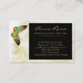 Carte De Visite *~* Aquarelle à papillon doré Parties scintillant  (Dos)