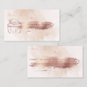 Carte De Visite Aquarelle à Parties scintillant à brosse (Devant / Derrière)