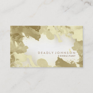Carte De Visite Aquarelle Abstrait Elégant Cool Jaune Or