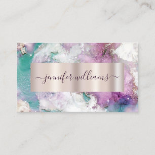 Carte De Visite Aquarelle Abstrait Pastel Elégant Salon de Beauté