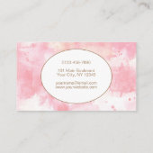 Carte De Visite Aquarelle Abstrait rose pâle moderne (Dos)