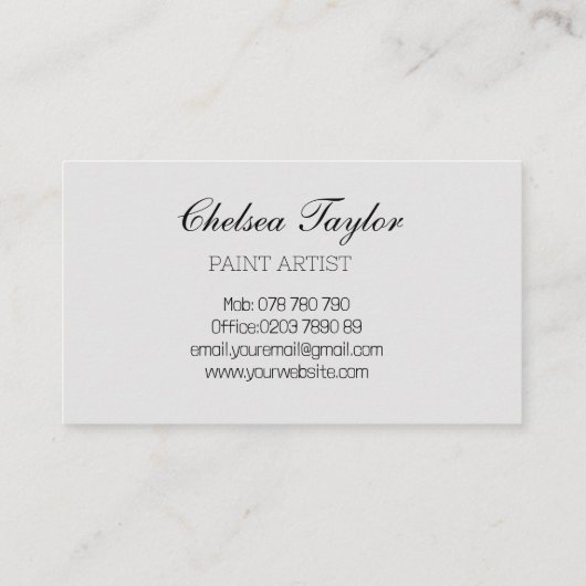 Carte De Visite Aquarelle Abstrait Script Wavy professionnel (Dos)