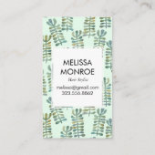 Carte De Visite Aquarelle Abstraite algues botaniques Nature Chic (Dos)
