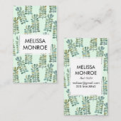 Carte De Visite Aquarelle Abstraite algues botaniques Nature Chic (Devant / Derrière)