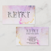 Carte De Visite *~* Aquarelle Abstraite apaisante REIKI Ivy Pastel (Devant / Derrière)