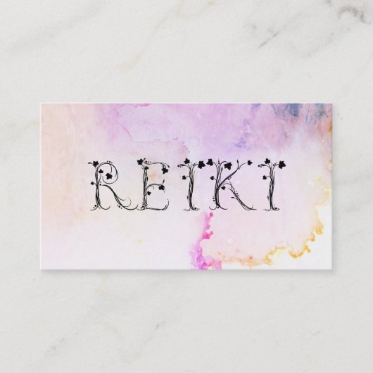 Carte De Visite *~* Aquarelle Abstraite apaisante REIKI Ivy Pastel (Devant)