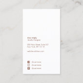 Carte De Visite Aquarelle Abstraite artistique (Dos)