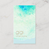 Carte De Visite Aquarelle Abstraite artistique Aqua Blue (Devant)