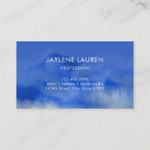 Carte De Visite Aquarelle Abstraite bleu marine (Dos)