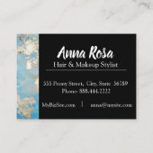 Carte De Visite *Aquarelle Abstraite Bleu Noir Argent Excitant (Dos)