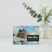 Carte De Visite *Aquarelle Abstraite Bleu Noir Argent Excitant (Debout devant)