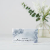 Carte De Visite Aquarelle Abstraite Bleu Tempétueux Poussiéreux (Debout devant)