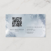 Carte De Visite Aquarelle Abstraite Bleu Tempétueux Poussiéreux (Dos)