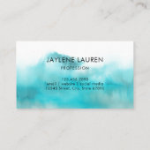 Carte De Visite Aquarelle Abstraite bleu turquoise (Dos)
