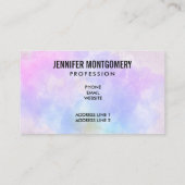 Carte De Visite Aquarelle Abstraite bleu violet élégant (Dos)