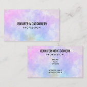 Carte De Visite Aquarelle Abstraite bleu violet élégant (Devant / Derrière)