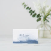 Carte De Visite Aquarelle Abstraite bleue du conseiller thérapeuti (Debout devant)