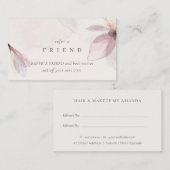 Carte De Visite Aquarelle Abstraite Blush Floral Référer un ami (Devant / Derrière)