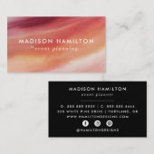 Carte De Visite Aquarelle Abstraite bordeaux et orange (Devant / Derrière)