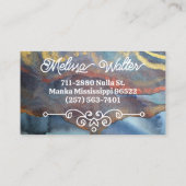 Carte De Visite Aquarelle Abstraite Classy Retro Flourish Monogram (Dos)