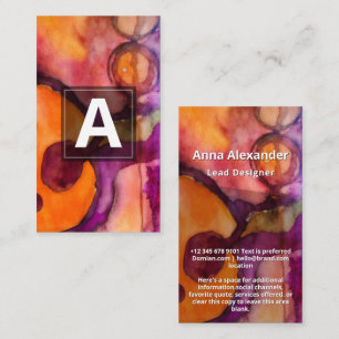 Carte De Visite Aquarelle abstraite de couleur montante