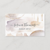 Carte De Visite Aquarelle Abstraite de signature moderne Blush Gol (Devant)