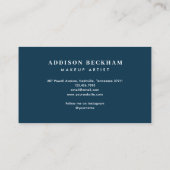 Carte De Visite Aquarelle Abstraite d'or de la marine moderne (Dos)