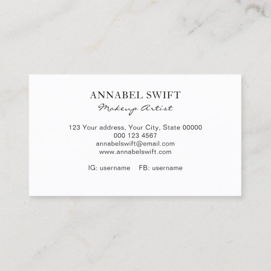 Carte De Visite Aquarelle Abstraite en or rose gras (Dos)