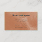 Carte De Visite Aquarelle Abstraite en terre cuite moderne profess (Dos)