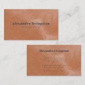 Carte De Visite Aquarelle Abstraite en terre cuite moderne profess (Devant / Derrière)