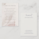 Carte De Visite Aquarelle Abstraite Foliage Blush Bijouterie (Devant / Derrière)