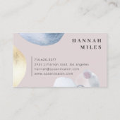 Carte De Visite Aquarelle Abstraite Gold Marine Bleu Brush (Dos)